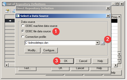 Power Designer : Select a data source